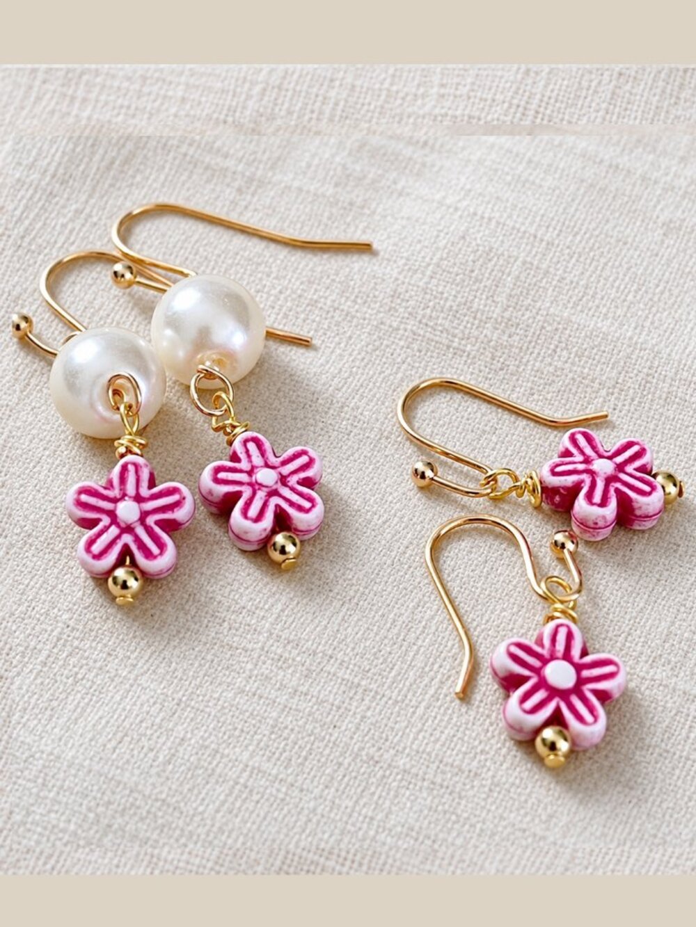 Pierced or Clip On Earrings—Mamma  & Me Floral Set- Gift Ready!